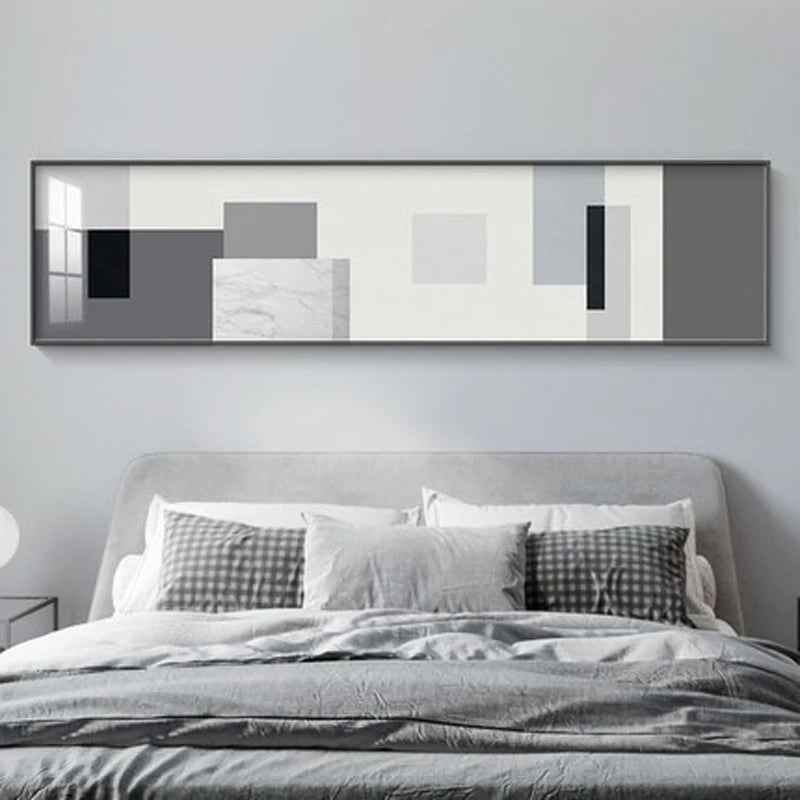 Minimalist Black White Color Block Abstract Wall Art Fine Art Canvas Prints Wide Format Pictures For Above The Sofa Modern Art For Above The Bed