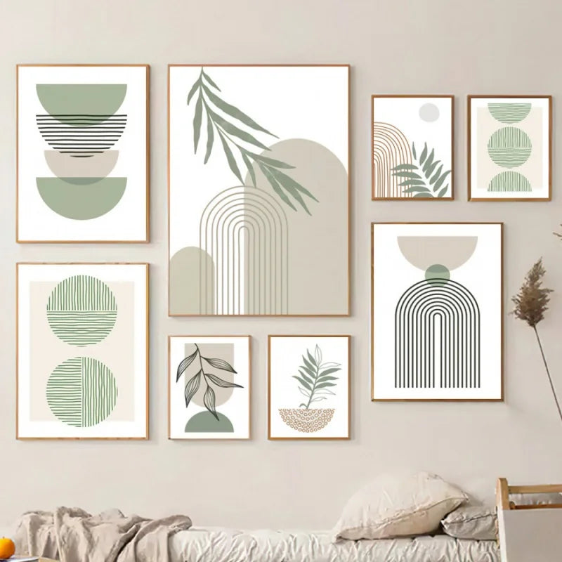 Minimalist Bohemian Botanical Wall Art Fine Art Canvas Prints Neutral Color Gallery Wall Pictures For Living Room 2024