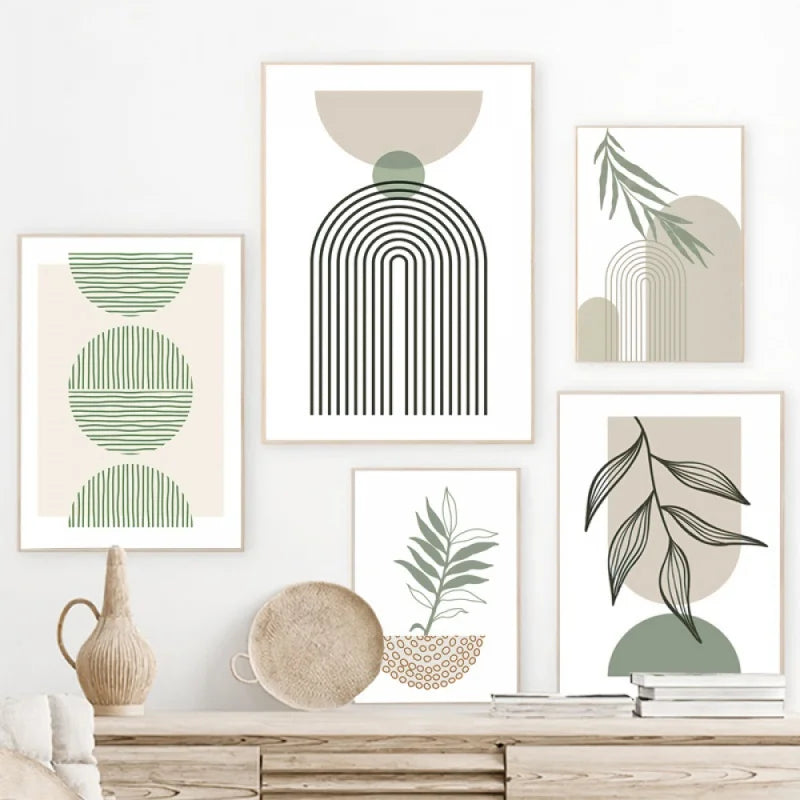 Minimalist Bohemian Botanical Wall Art Fine Art Canvas Prints Neutral Color Gallery Wall Pictures For Living Room 2024
