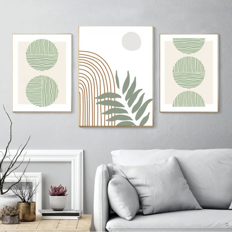 Minimalist Bohemian Botanical Wall Art Fine Art Canvas Prints Neutral Color Gallery Wall Pictures For Living Room 2024