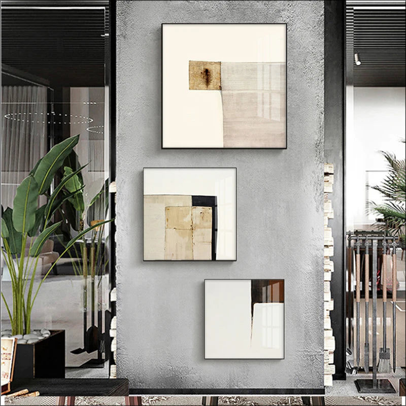 Minimalist Color Blocks Abstract Wall Art Fine Art Canvas Prints Square Format Pictures For Living Room Contemporary Scandinavian Home Decor