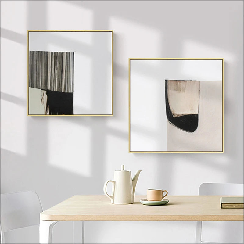 Minimalist Color Blocks Abstract Wall Art Fine Art Canvas Prints Square Format Pictures For Living Room Contemporary Scandinavian Home Decor