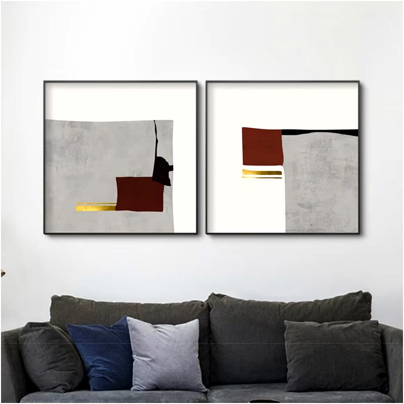 Minimalist Contemporary Color Block Abstract Wall Art Fine Art Canvas Prints Pictures For Modern Apartment Living Room Bedroom Art Decor