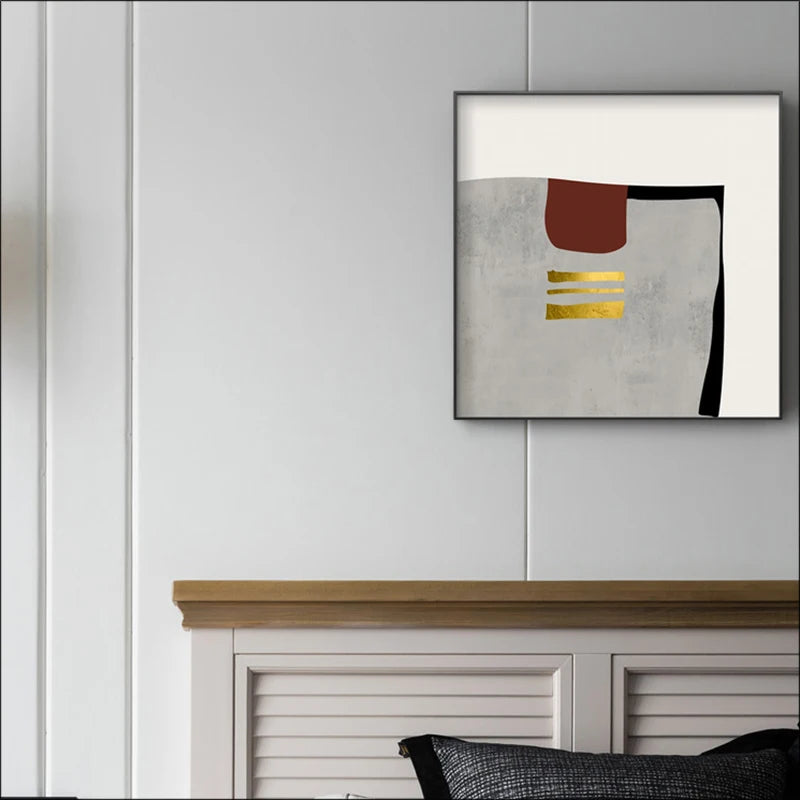 Minimalist Contemporary Color Block Abstract Wall Art Fine Art Canvas Prints Pictures For Modern Apartment Living Room Bedroom Art Decor