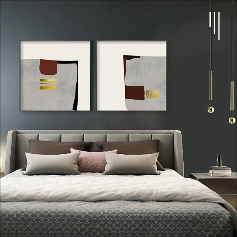 Minimalist Contemporary Color Block Abstract Wall Art Fine Art Canvas Prints Pictures For Modern Apartment Living Room Bedroom Art Decor