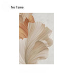 Abstract art print of wavy beige and brown patterns on a white background