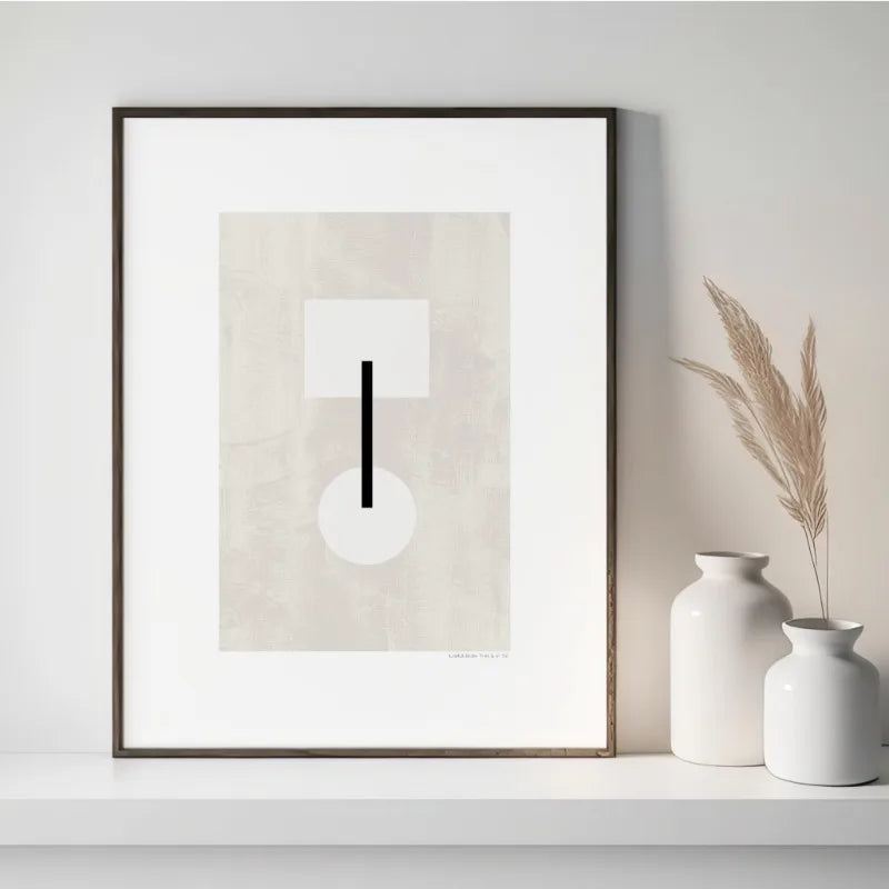 Minimalist Geometric Abstract Black White Wall Art Fine Art Canvas Prints Pictures For Living Room Dining Room Art For Contemporary Interior Decor 2025