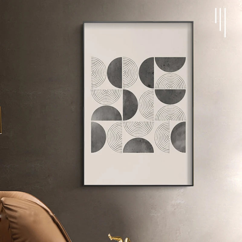 Minimalist Geometric Sun Moon Wall Art Fine Art Canvas Prints Modern Abstract Poster Pictures For Living Room Dining Room Art Decoration