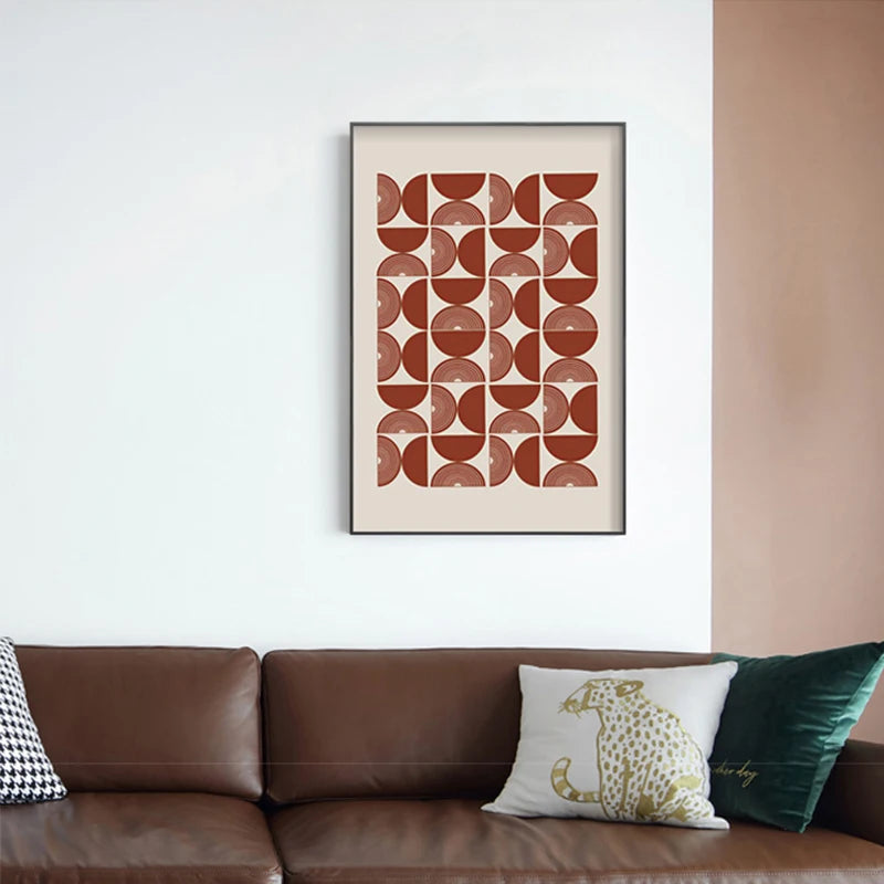 Minimalist Geometric Sun Moon Wall Art Fine Art Canvas Prints Modern Abstract Poster Pictures For Living Room Dining Room Art Decoration