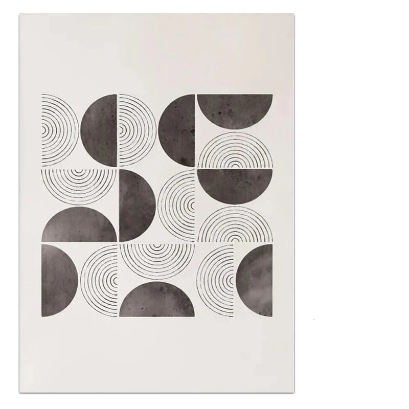 Minimalist Geometric Sun Moon Wall Art Fine Art Canvas Prints Modern Abstract Poster Pictures For Living Room Dining Room Art Decoration