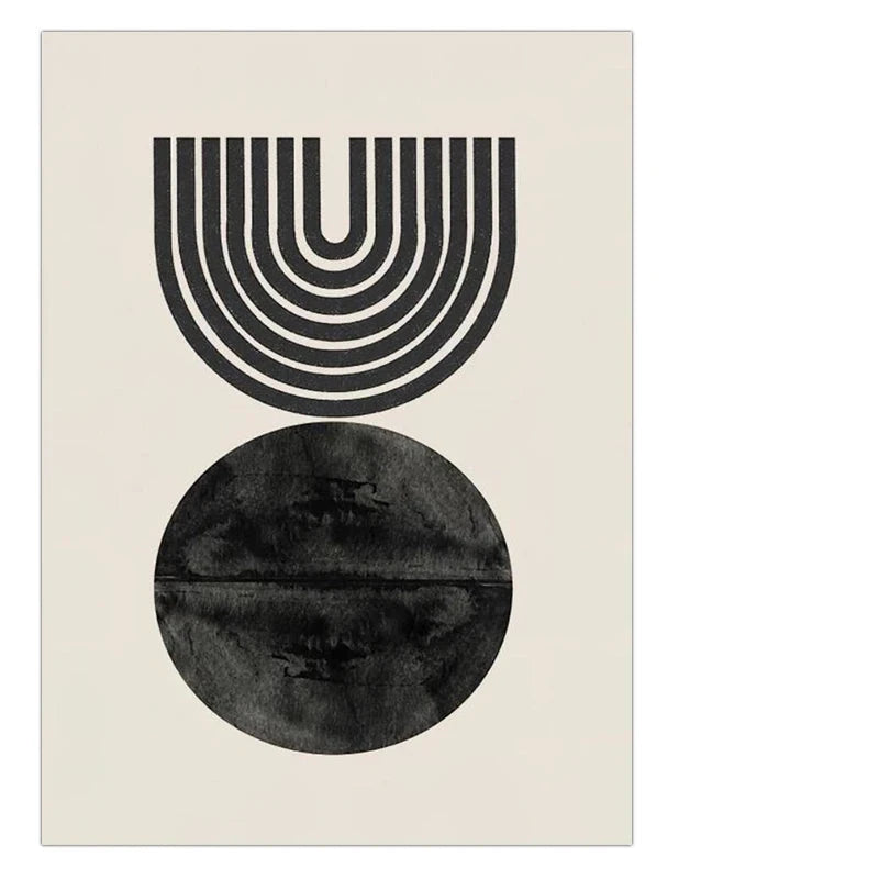 Minimalist Geometric Sun Moon Wall Art Fine Art Canvas Prints Modern Abstract Poster Pictures For Living Room Dining Room Art Decoration