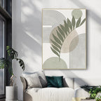 Minimalist Green Beige Neutral Shades Abstract Botanical Wall Art Fine Art Canvas Prints Pictures For Modern Apartment Living Room