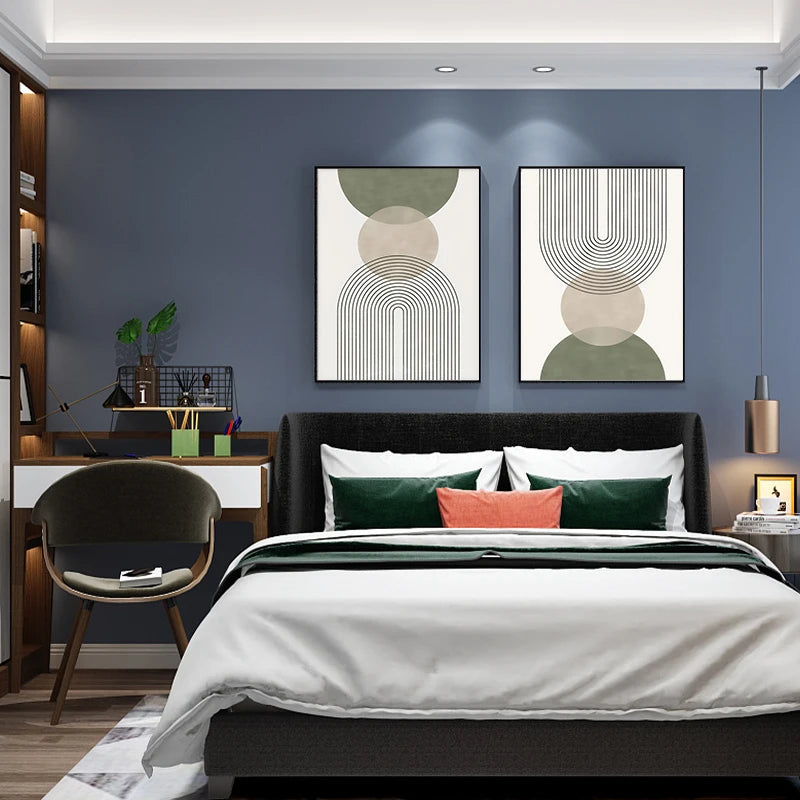 Minimalist Green Beige Neutral Shades Abstract Botanical Wall Art Fine Art Canvas Prints Pictures For Modern Apartment Living Room