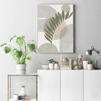 Minimalist Green Beige Neutral Shades Abstract Botanical Wall Art Fine Art Canvas Prints Pictures For Modern Apartment Living Room