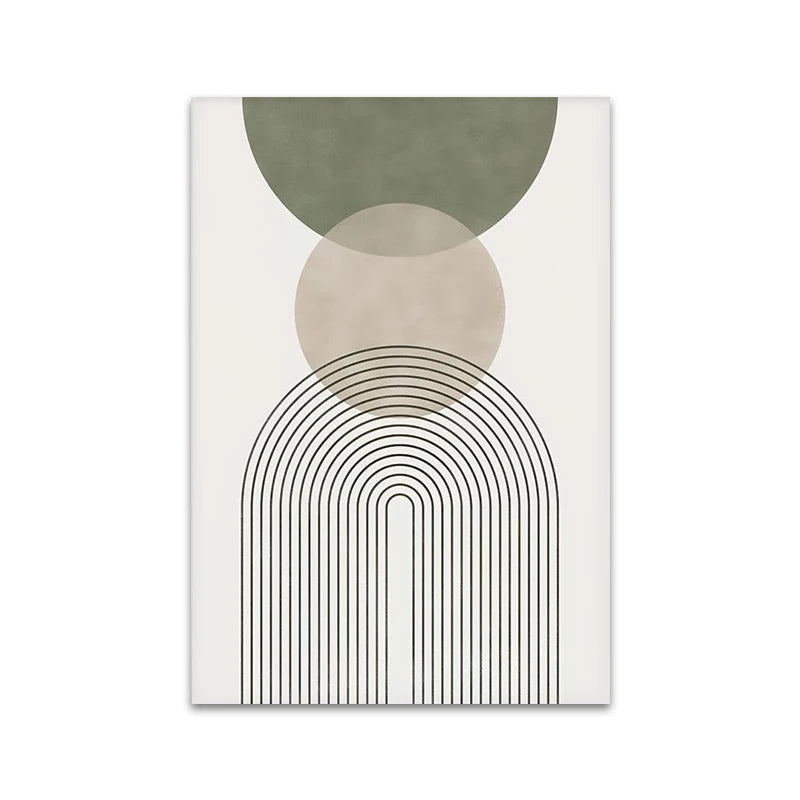 Minimalist Green Beige Neutral Shades Abstract Botanical Wall Art Fine Art Canvas Prints Pictures For Modern Apartment Living Room