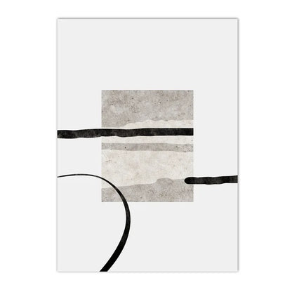 Abstract art piece with geometric shapes on a white background