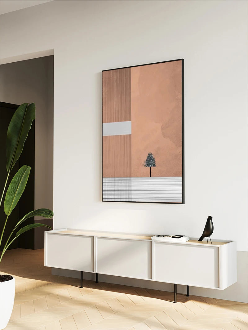 Minimalist Landscape Color Block Abstract Wall Art Fine Art Canvas Print Contemporary Picture For Modern Apartment Living Room Home Office Decor