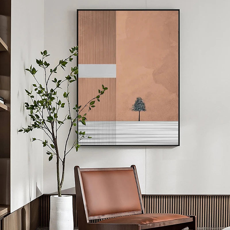 Minimalist Landscape Color Block Abstract Wall Art Fine Art Canvas Print Contemporary Picture For Modern Apartment Living Room Home Office Decor