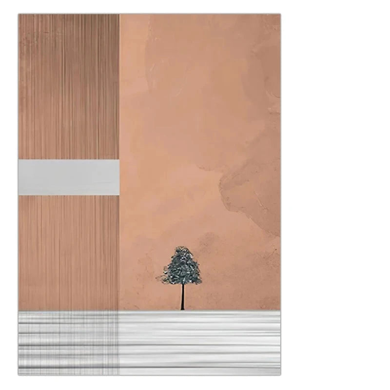 Minimalist Landscape Color Block Abstract Wall Art Fine Art Canvas Print Contemporary Picture For Modern Apartment Living Room Home Office Decor