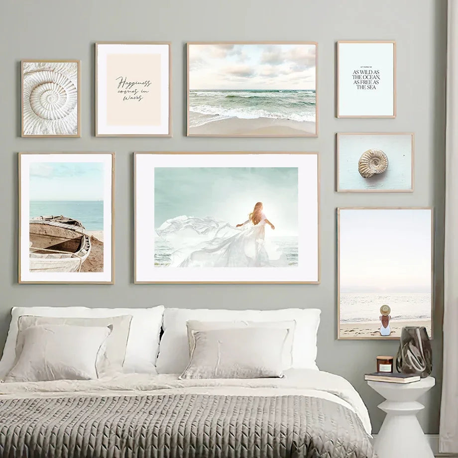 Minimalist Lifestyle Beach Landscape Wall Art Fine Art Canvas Prints Gallery Wall Pictures Of Calm For Living Room Scandinavian Home Decor 2024