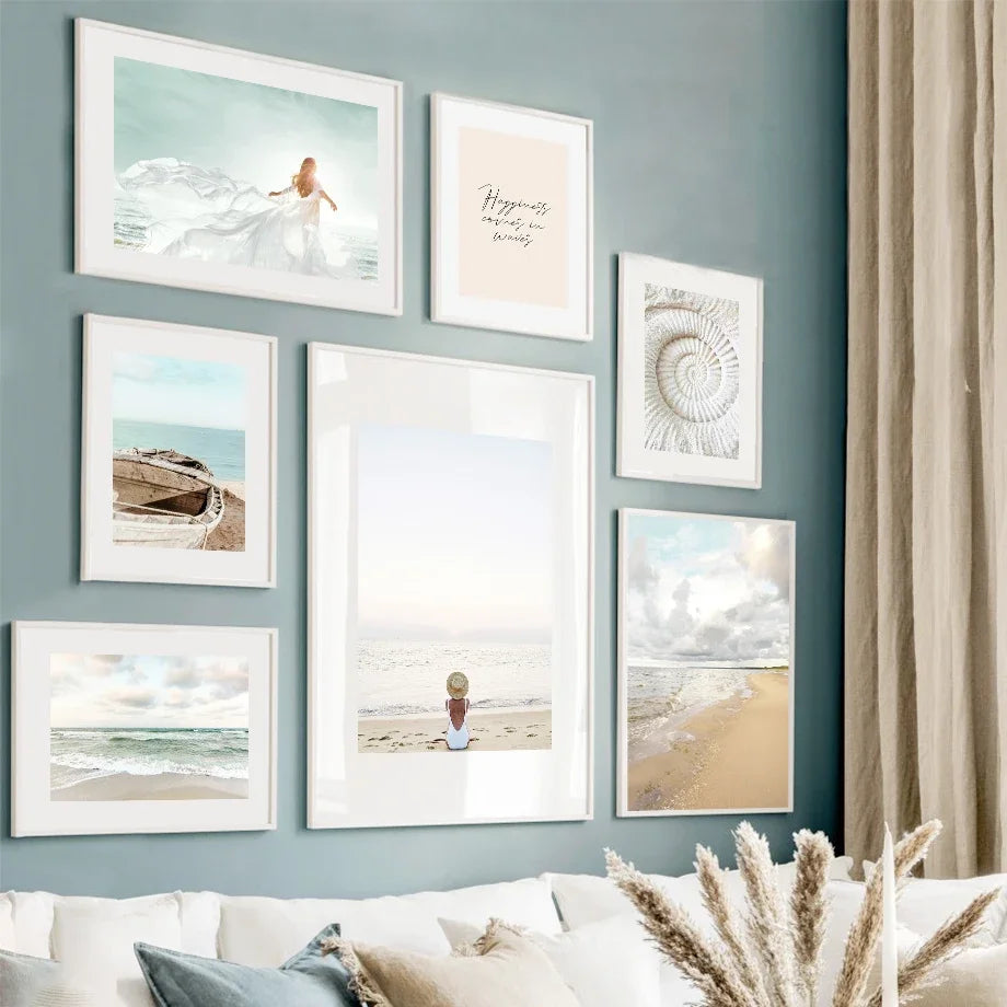 Minimalist Lifestyle Beach Landscape Wall Art Fine Art Canvas Prints Gallery Wall Pictures Of Calm For Living Room Scandinavian Home Decor 2024