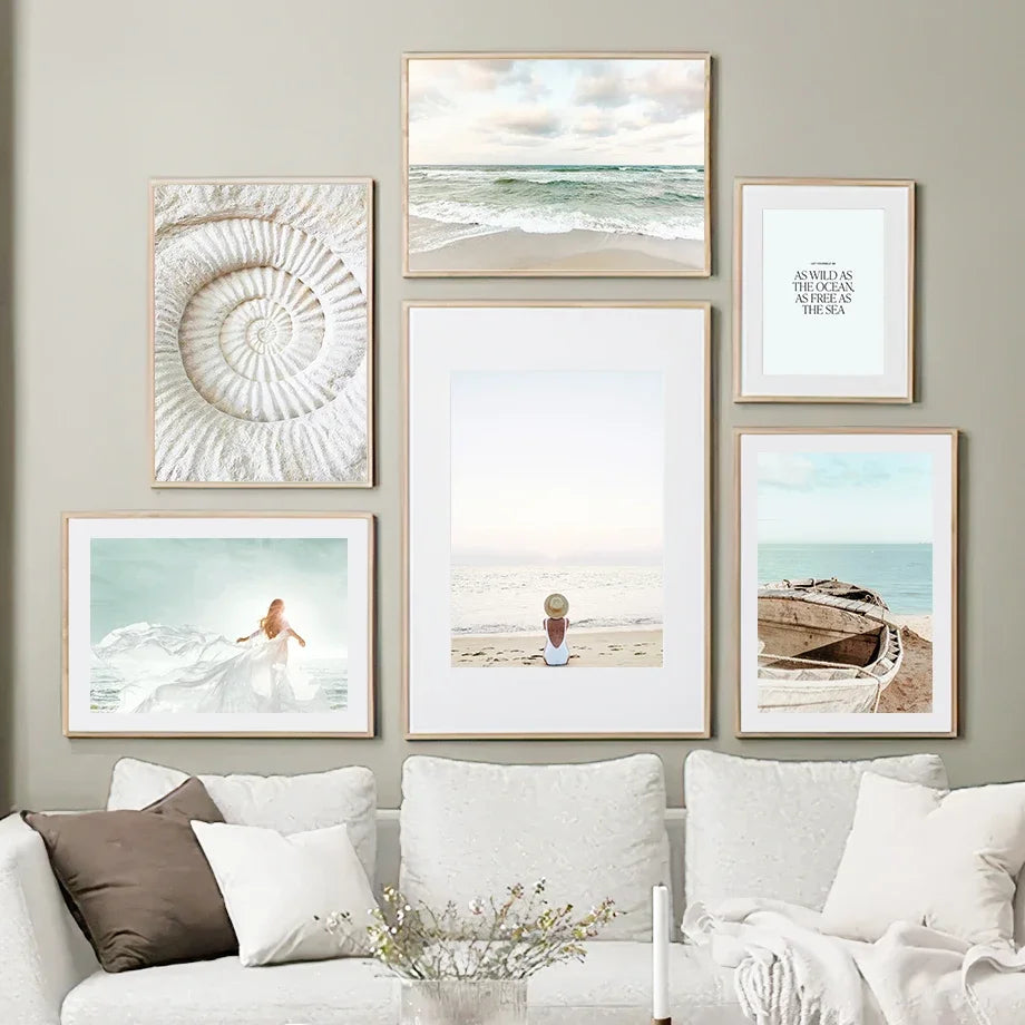 Minimalist Lifestyle Beach Landscape Wall Art Fine Art Canvas Prints Gallery Wall Pictures Of Calm For Living Room Scandinavian Home Decor 2024