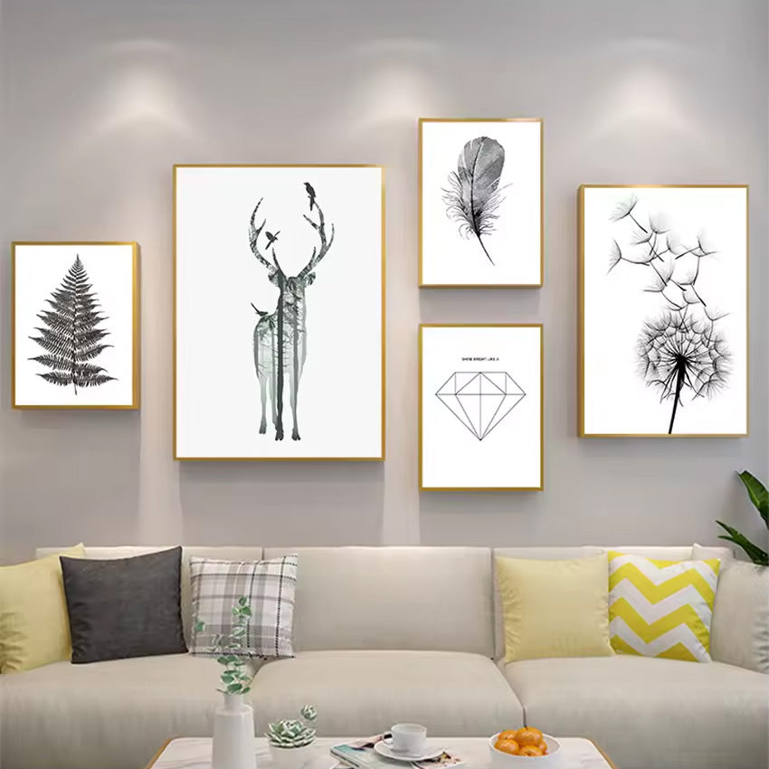 Minimalist Lifestyle Nordic Nature Nature Deer Forest Wall Art Fine Art Canvas Prints Pictures For Living Room Dining Room Art For Modern Living