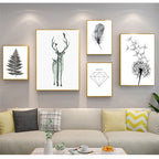 Minimalist Lifestyle Nordic Nature Nature Deer Forest Wall Art Fine Art Canvas Prints Pictures For Living Room Dining Room Art For Modern Living