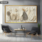 Minimalist Light Neutral Abstract Leaf Wall Art Fine Art Canvas Print Modern Botanical Artwork For Living Room Large Artwork For Above The Sofa