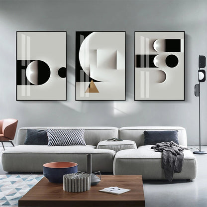 Minimalist Modern Aesthetics Abstract Geometric Wall Art Fine Art Canvas Prints Pictures For Modern Apartment Living Room Home Office Decor