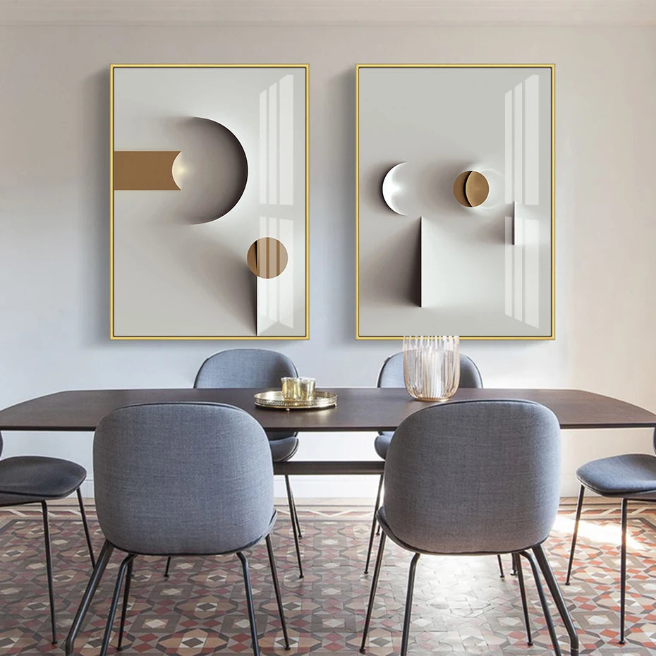 Minimalist Modern Aesthetics Abstract Geometric Wall Art Fine Art Canvas Prints Pictures For Modern Apartment Living Room Home Office Decor