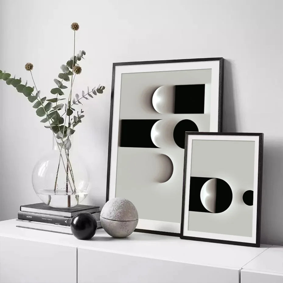 Minimalist Modern Aesthetics Abstract Geometric Wall Art Fine Art Canvas Prints Pictures For Modern Apartment Living Room Home Office Decor