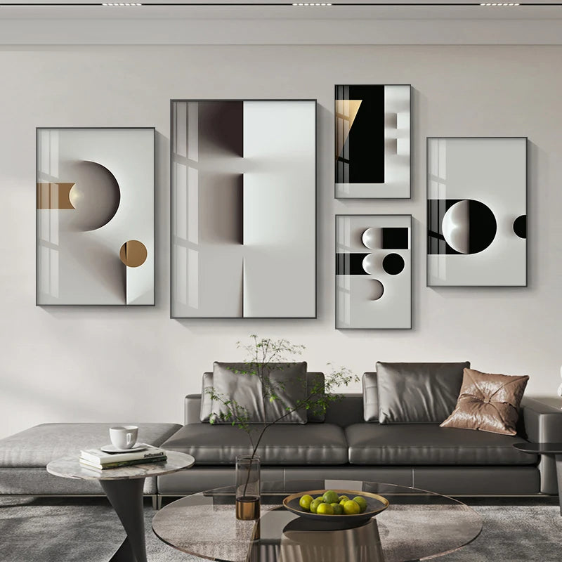 * Featured Sale * Minimalist Modern Aesthetics Abstract Geometric Wall Art Fine Art Canvas Prints Pictures For Modern Apartment Living Room Home Office Decor