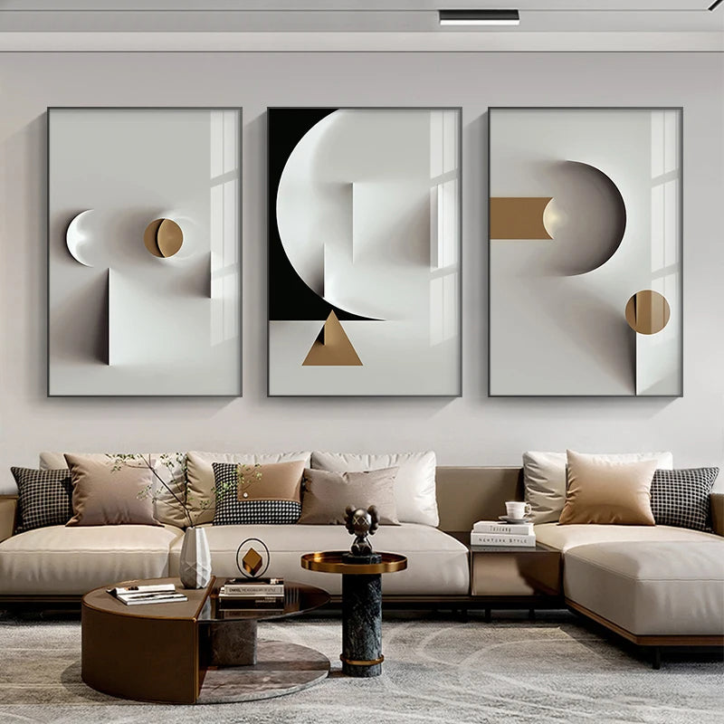 * Featured Sale * Minimalist Modern Aesthetics Abstract Geometric Wall Art Fine Art Canvas Prints Pictures For Modern Apartment Living Room Home Office Decor