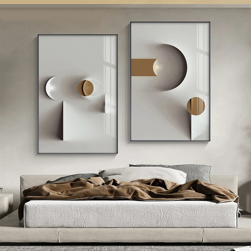 * Featured Sale * Minimalist Modern Aesthetics Abstract Geometric Wall Art Fine Art Canvas Prints Pictures For Modern Apartment Living Room Home Office Decor