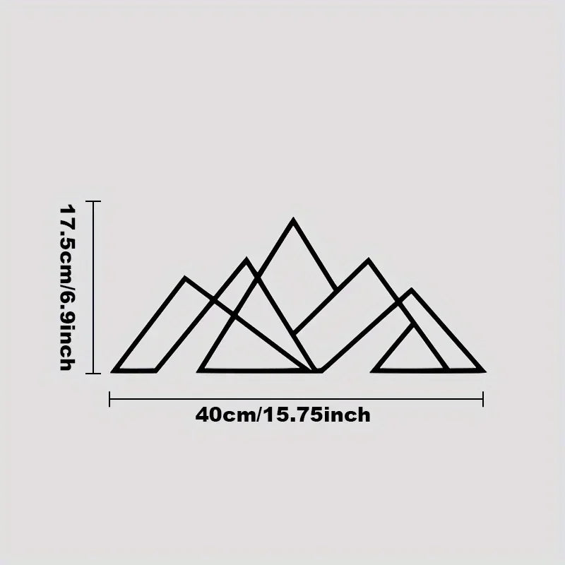 Minimalist Mountains Geometric Metal Art 3d Crafted Iron Wall Hanging Decoration For Living Room Dining Room Nordic Home Decor
