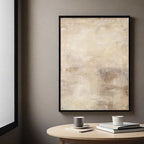 Minimalist Neutral Abstract Textured Wall Art Fine Art Canvas Print in Beige Cream Taupe Tones for Modern Living Room Bedroom Home Decor