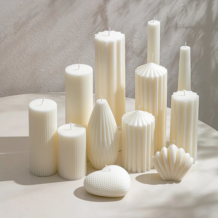 Minimalist Neutral Color Smokeless Nordic Candles For Living Room Coffee Table Mantelpiece Decor For Scandinavian Inspired Interiors