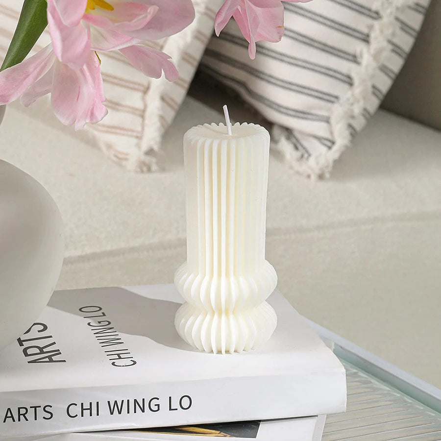 Minimalist Neutral Color Smokeless Nordic Candles For Living Room Coffee Table Mantelpiece Decor For Scandinavian Inspired Interiors