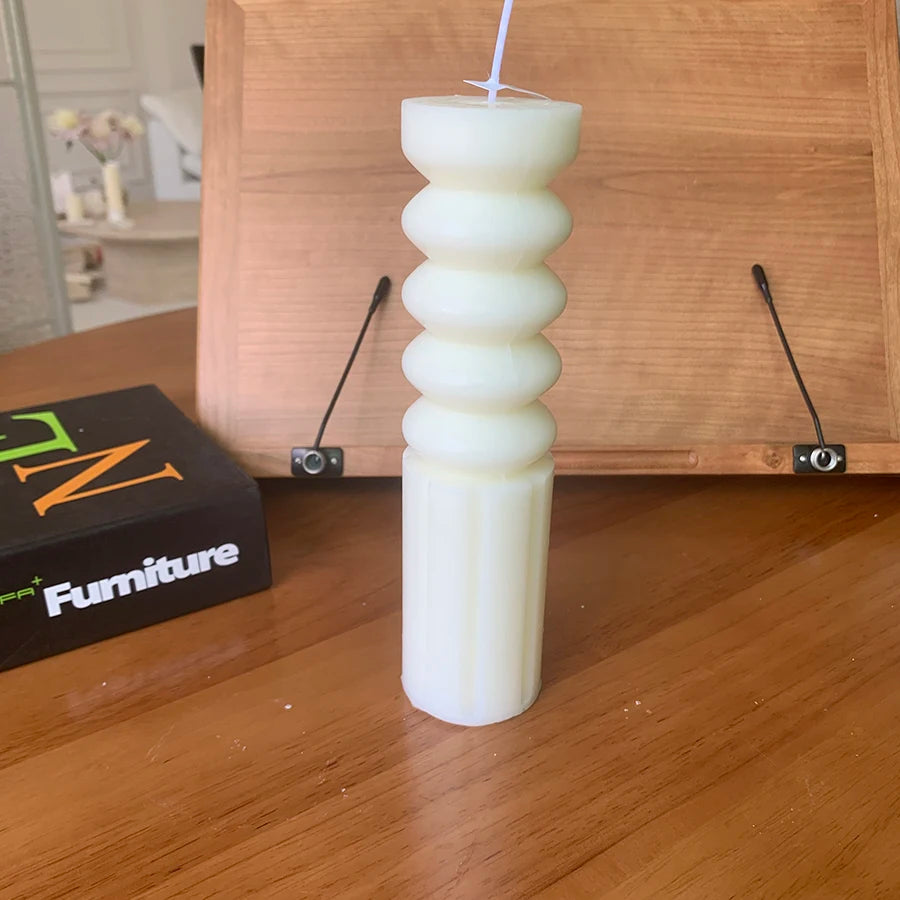 Minimalist Neutral Color Smokeless Nordic Candles For Living Room Coffee Table Mantelpiece Decor For Scandinavian Inspired Interiors