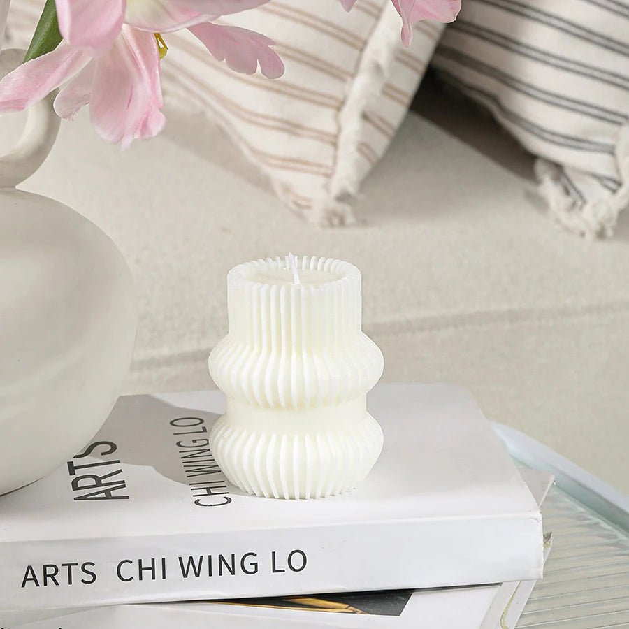 Minimalist Neutral Color Smokeless Nordic Candles For Living Room Coffee Table Mantelpiece Decor For Scandinavian Inspired Interiors