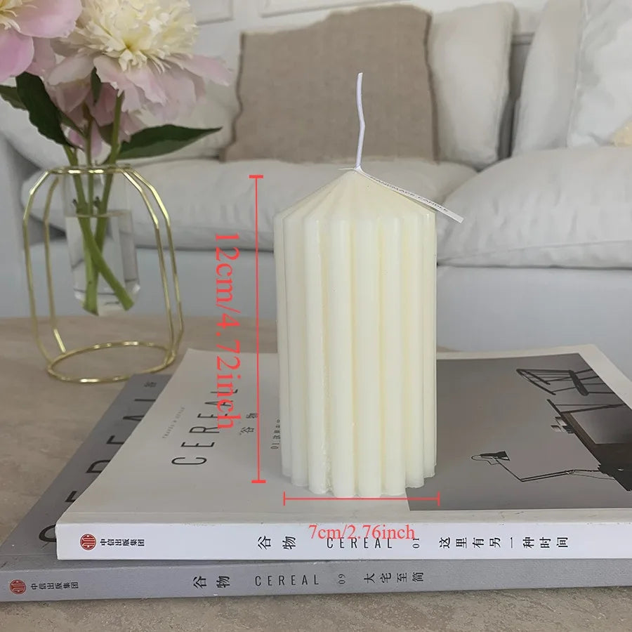 Minimalist Neutral Color Smokeless Nordic Candles For Living Room Coffee Table Mantelpiece Decor For Scandinavian Inspired Interiors