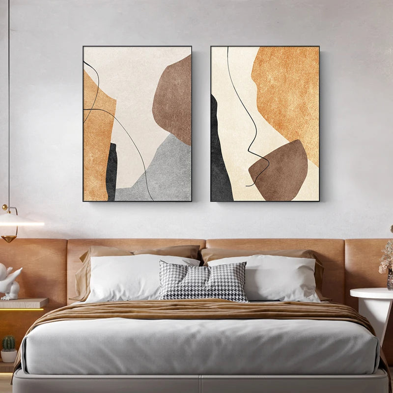 Minimalist Neutral Tones Scandinavian Abstract Wall Art Fine Art Canvas Prints Pictures For Modern Apartment Living Room Home Office Art Decor 2025
