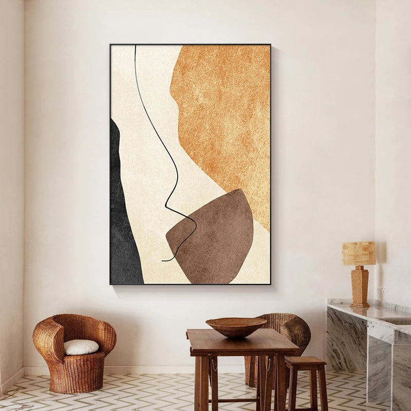 Minimalist Neutral Tones Scandinavian Abstract Wall Art Fine Art Canvas Prints Pictures For Modern Apartment Living Room Home Office Art Decor 2025