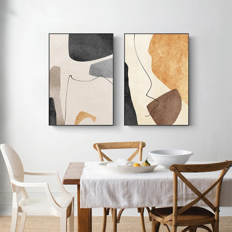 Minimalist Neutral Tones Scandinavian Abstract Wall Art Fine Art Canvas Prints Pictures For Modern Apartment Living Room Home Office Art Decor 2025