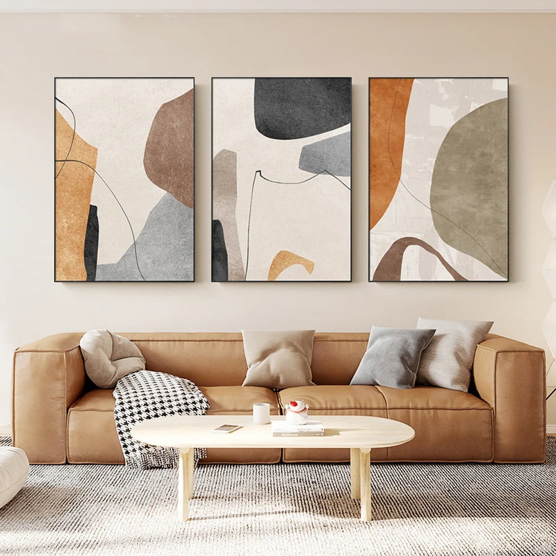 Minimalist Neutral Tones Scandinavian Abstract Wall Art Fine Art Canvas Prints Pictures For Modern Apartment Living Room Home Office Art Decor 2025