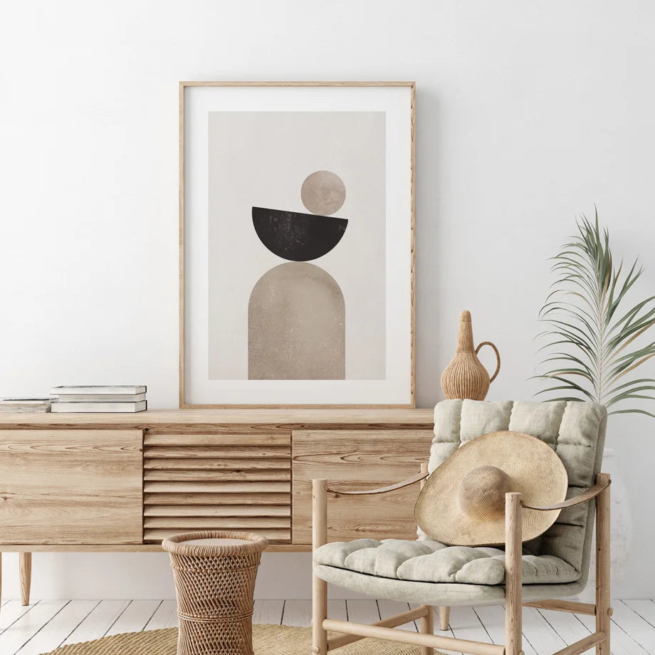 Minimalist Nordic Geometric Abstract Still Life Wall Art Fine Art Canvas Prints Neutral Color Pictures For Modern Living Room Bedroom Art Decor