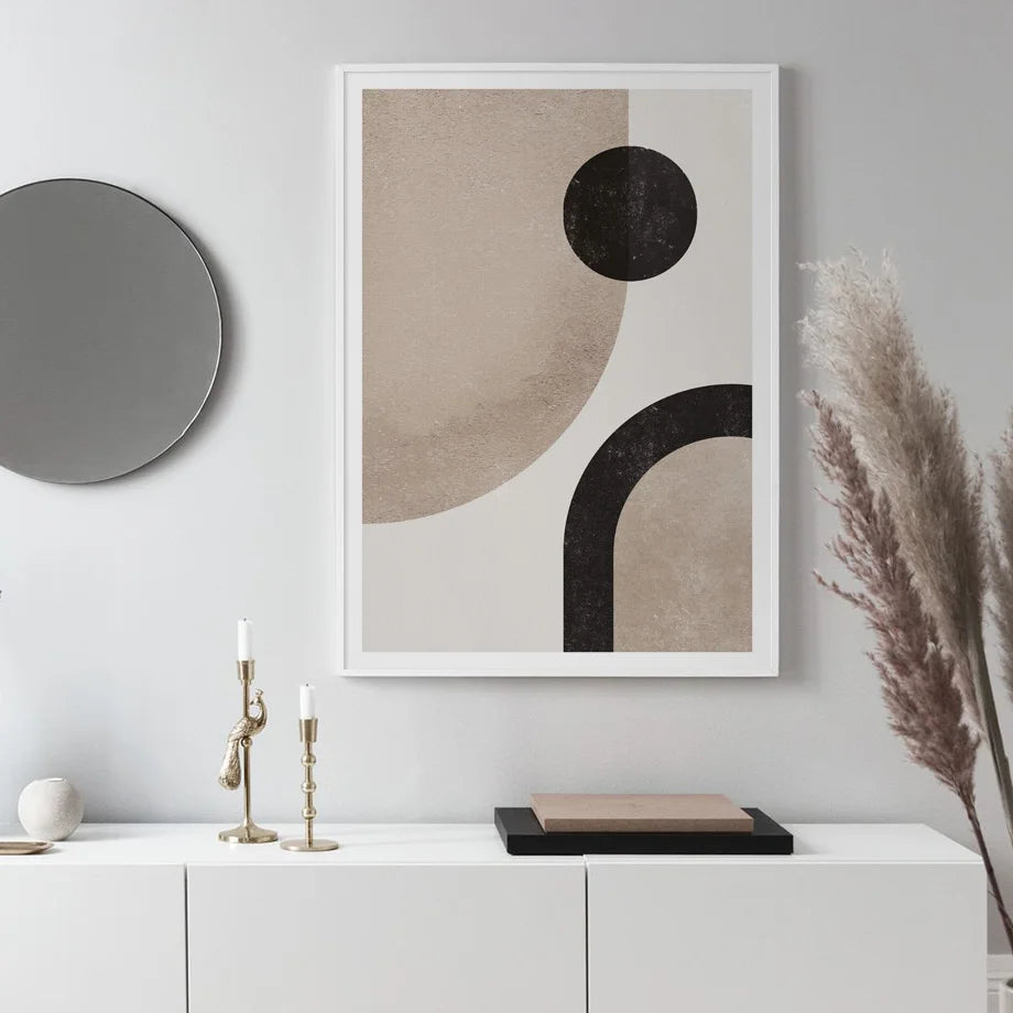Minimalist Nordic Geometric Abstract Still Life Wall Art Fine Art Canvas Prints Neutral Color Pictures For Modern Living Room Bedroom Art Decor