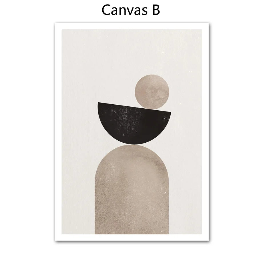 Minimalist Nordic Geometric Abstract Still Life Wall Art Fine Art Canvas Prints Neutral Color Pictures For Modern Living Room Bedroom Art Decor