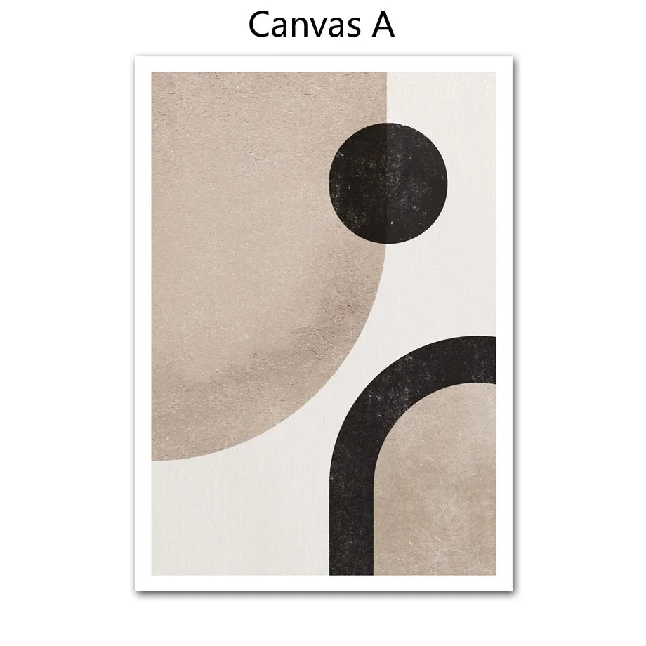 Minimalist Nordic Geometric Abstract Still Life Wall Art Fine Art Canvas Prints Neutral Color Pictures For Modern Living Room Bedroom Art Decor